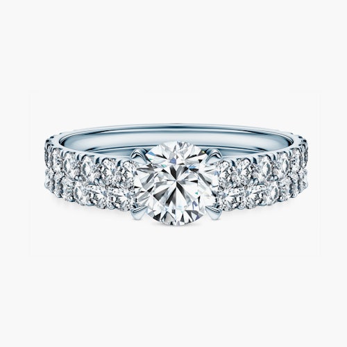 Obrączki Share Your Love: białe złoto, diamenty laboratoryjne, płaskie, 1,5 mm i 3 mm